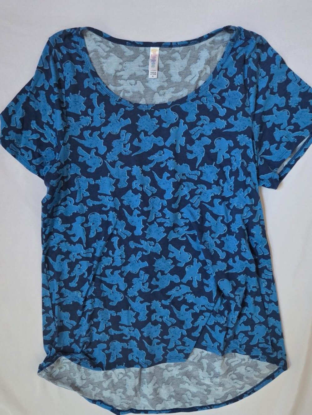 LuLaRoe Classic Tee — Toy Story Character Silhouette Camo | Size XL